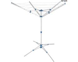 RFWR® Aluminium Droogmolen met 4 Draagarmen - Traploos in Hoogte Verstelbaar - Ruimtebesparend en Stabiel