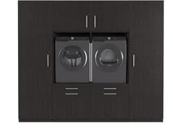 Wasophoogte® Wasmachine Kast Dublin - Wasmachine verhoger - Wasmachine ombouw - 700(D)*2530(B)*2110(H) mm - Zwart