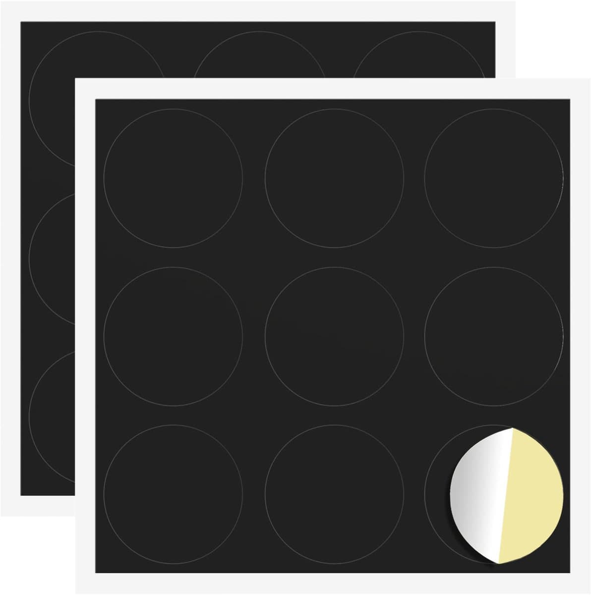 vidaXL - Zelfklevende - schroefcover - 2 - st - Zwart - Ø - 20 - x - 0,5 - mm — afbeelding 1