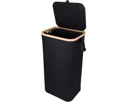 Wasmand met Deksel – Opvouwbare Wasmand – Wasbox 100L – Wassorteerder met Binnenzak – Beige – Voor Badkamer, Slaapkamer en Wasruimte