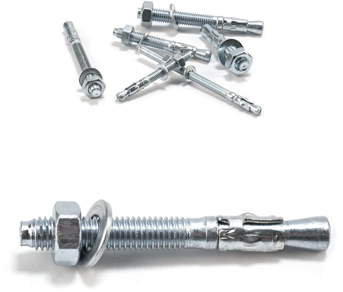 Boutankers M8 - Betonankers zwaar - Robuuste bevestiging - Koolstofstaal 10.9 - M8 x 70 mm - Zilver — afbeelding 1