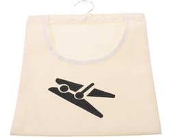 Wasknijper Organizer Tas - Opberger Kledingknijpers - Kleding Sorteren - Met Ophanghaken - 35.7 x 26.1 cm - Beige
