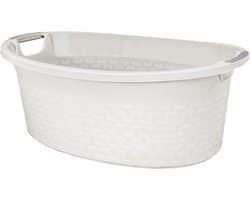Ovale Wasmand met Handvatten 60 Liter in Wit