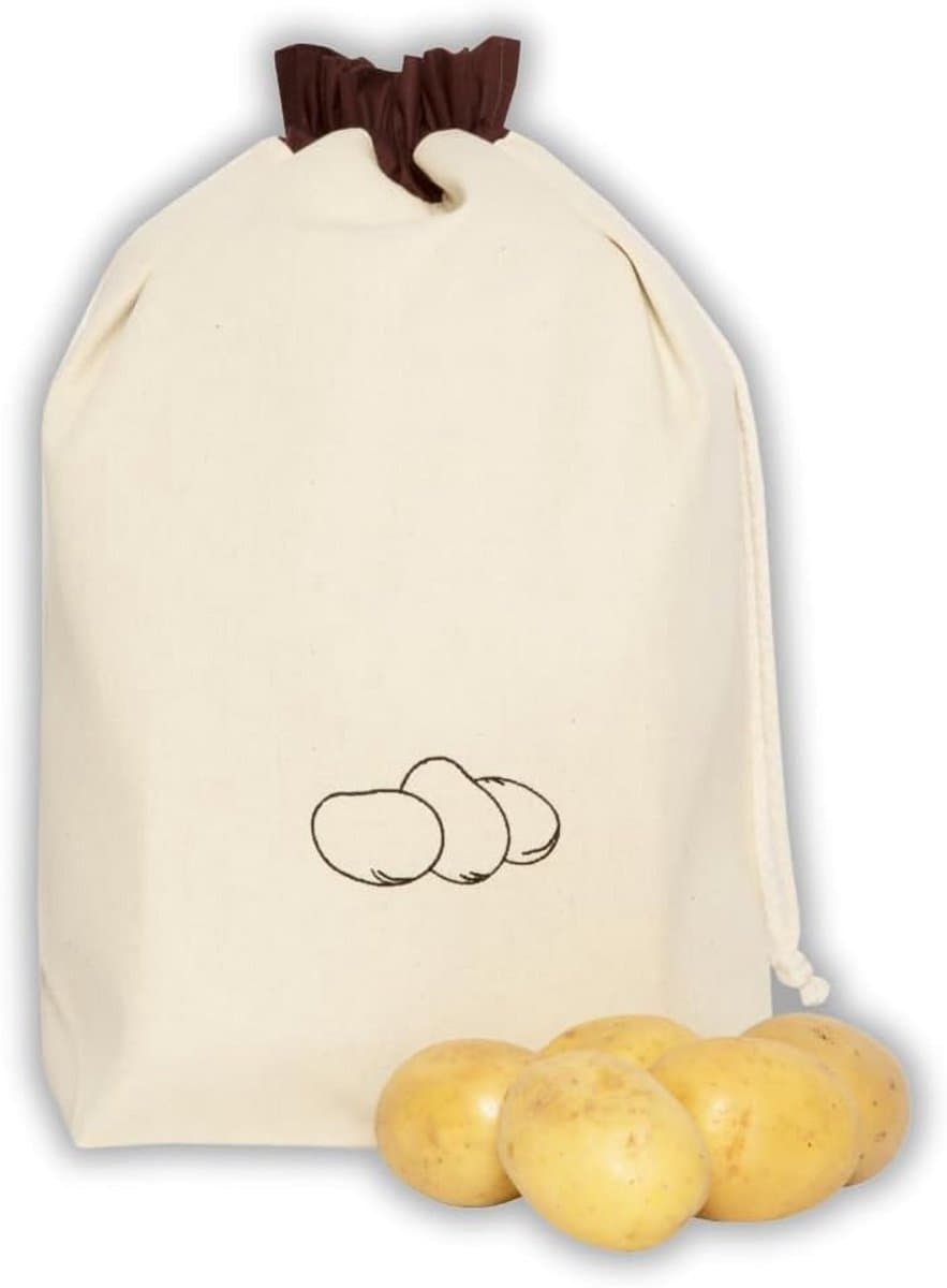 Praktische Groentenzak van Katoen voor Aardappelen – Bescherming tegen Licht en Ontkieming, 36 x 37 cm — afbeelding 1