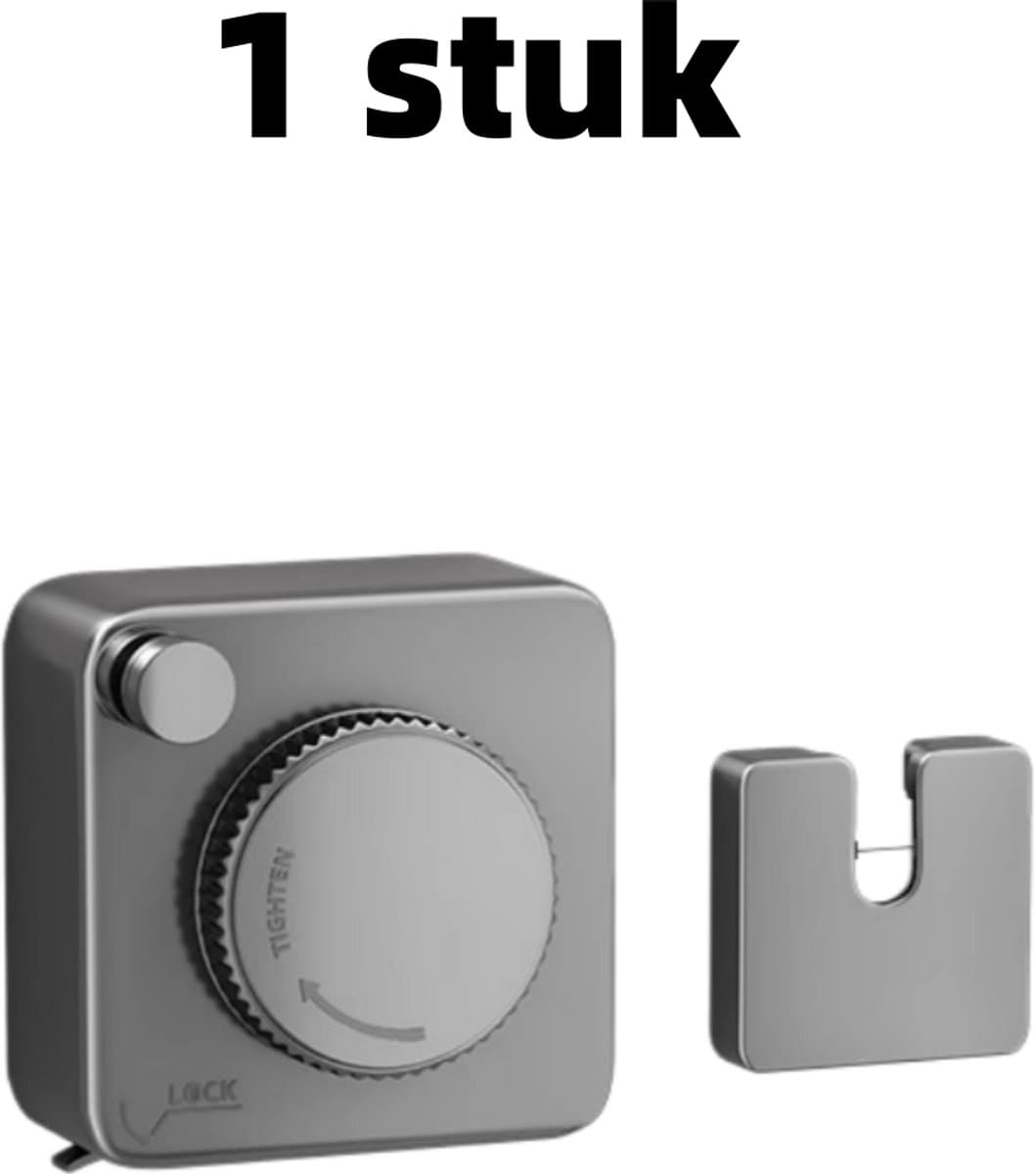1 stuk - Touw - Draadkabelframe - Geen boren nodig - Onzichtbare waslijn - Wasdroogtouw - Onzichtbaar uitschuifbaar balkon - 9 cm * 9 cm - Grijs — afbeelding 1
