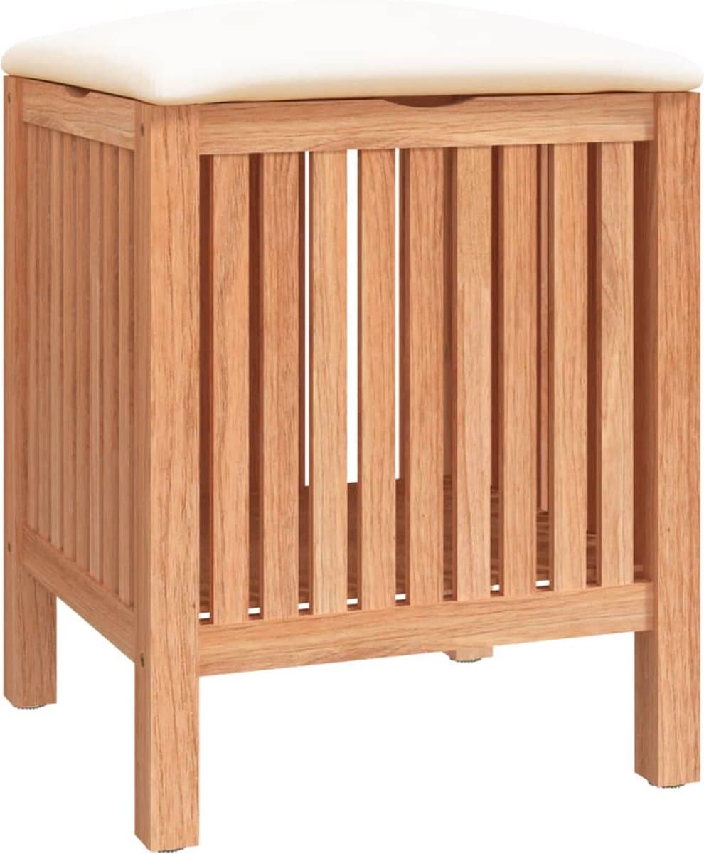 vidaXL - Badkamerkruk - 40,5x40x52 - cm - massief - walnotenhout — afbeelding 1