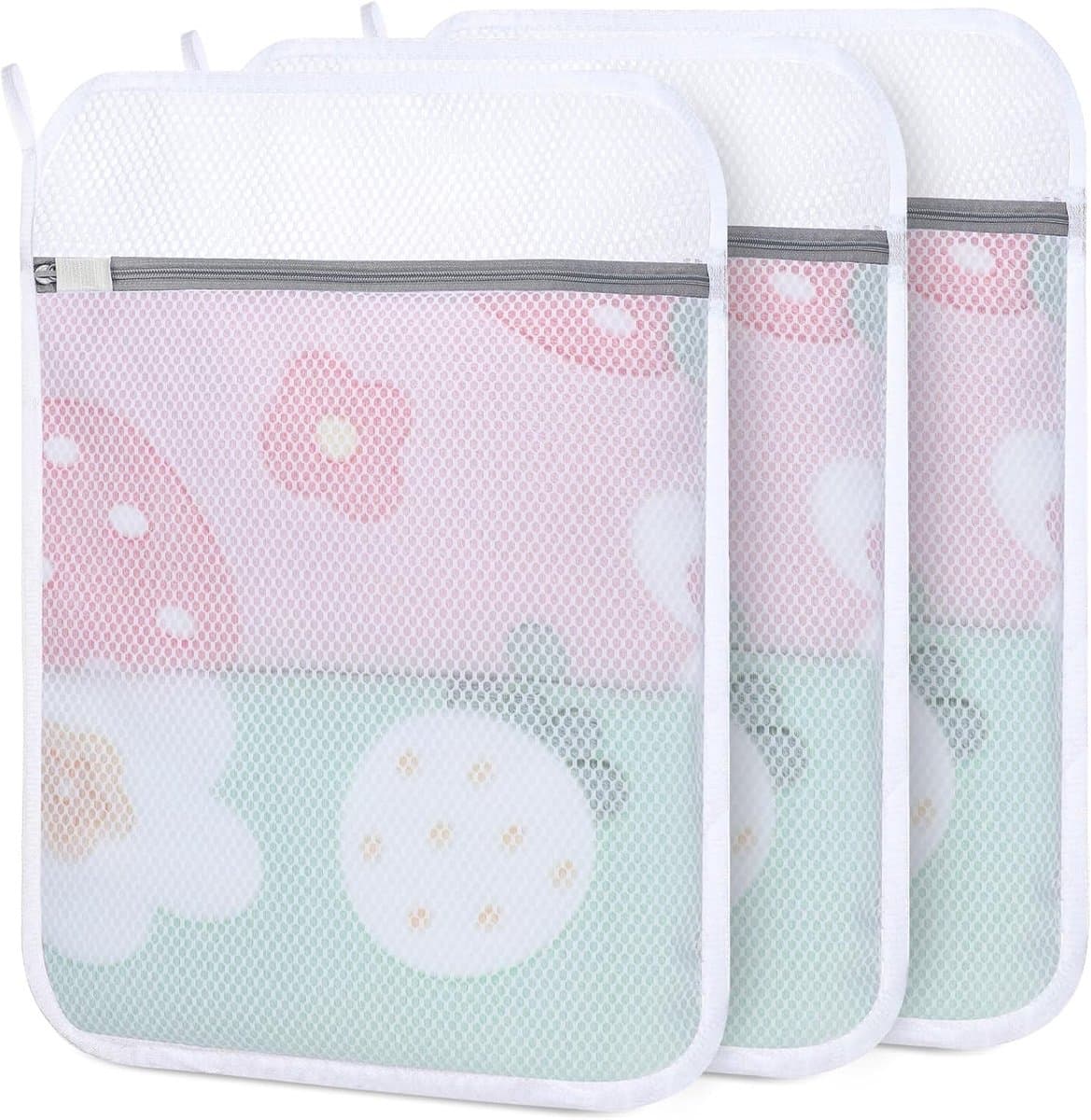 Wasnetjes met ritssluiting - Wit - 50 x 60 cm - Duurzaam honingraat mesh materiaal - Voor delicate kleding — afbeelding 1