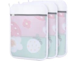 Wasnetjes met ritssluiting - Wit - 50 x 60 cm - Duurzaam honingraat mesh materiaal - Voor delicate kleding