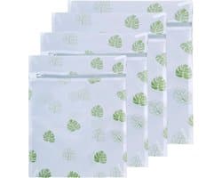 Wasnetjes met ritssluiting - Groen - Set van 4 diverse maten - Nylon waszakken voor wasmachine en reizen