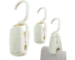 Wasknijpers met haken - Kledinghangers Clips - Kasten Organiseren - Afneembare Haak - 12 Centimeter - Crèmewit