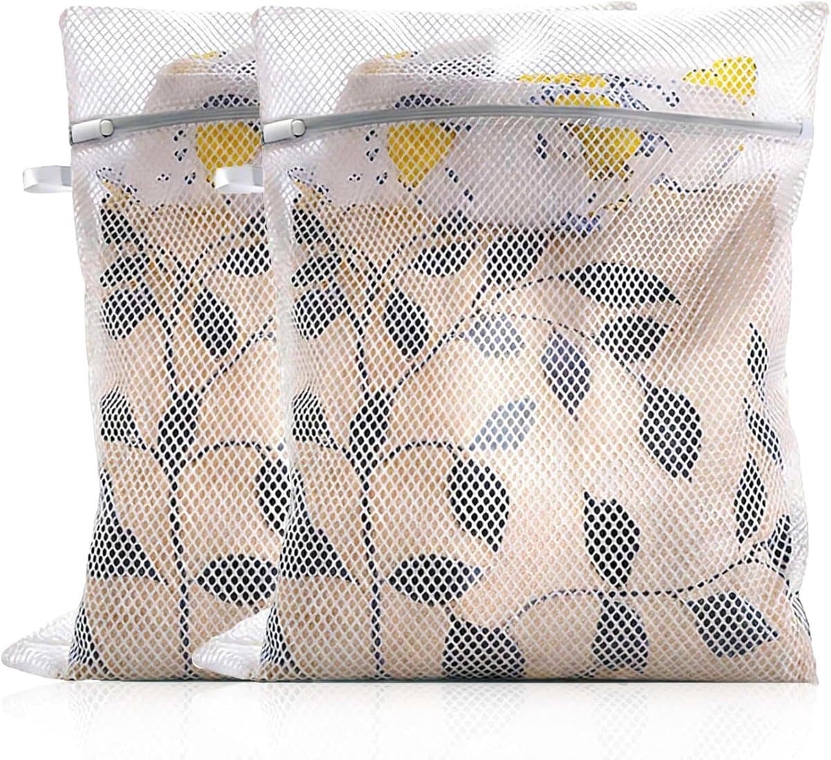 SnelShoppen - Pack van 2 30 x 40 cm Waszakken met Rits voor Fijnwas, Ondergoed, Bh's en Sokken - Wasnet voor Wasmachine met Beschermende Flap - Herbru — afbeelding 1