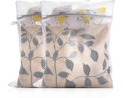 SnelShoppen - Pack van 2 30 x 40 cm Waszakken met Rits voor Fijnwas, Ondergoed, Bh's en Sokken - Wasnet voor Wasmachine met Beschermende Flap - Herbru