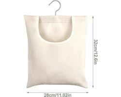 Wasknijperzak 32 x 28 cm in Beige - Ideaal voor het organiseren van was, wasmand en wasaccessoires