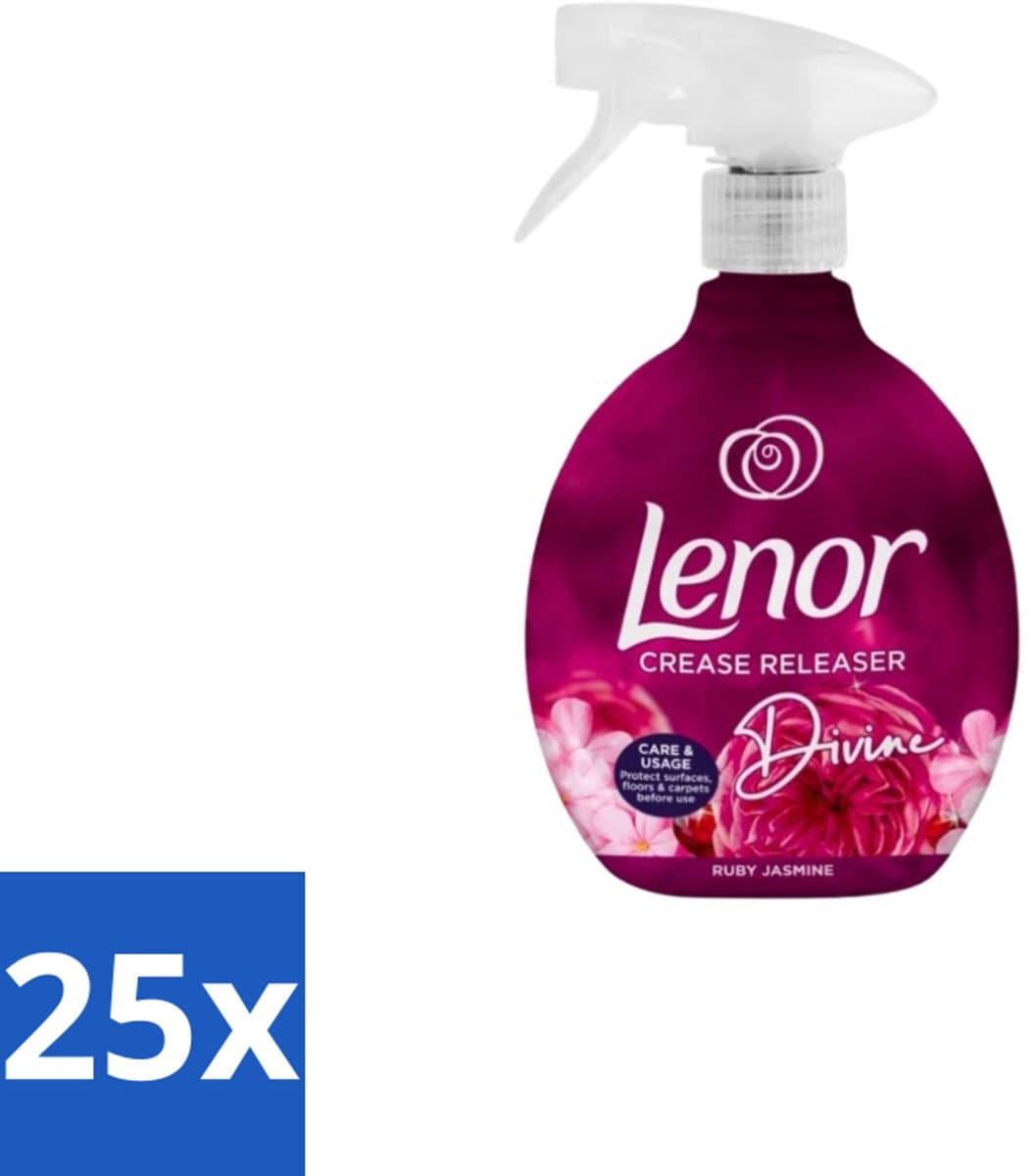 25 x Lenor – Crease Releaser Spray – Divine Ruby Jasmine – Kreukverwijderaar & Textielverfrisser – 500 ml - Voordeelverpakking - 25 stuks — afbeelding 1