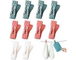 Winddichte wasknijpers met honingraatgreep - 10 stuks, 6 cm lange PP-kledingklemmen in 3 kleuren voor huishouden, camping en kantoorgebruik
