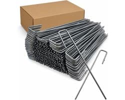Grondankers U-vorm - Grondpennen Tuin - Bodembedekking Bevestigen - Extra Lange Uitvoering - 40 cm 100 stuks - Staalkleur