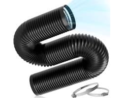 Afvoerslang - Flexibele slang - Ventilatie en afvoer - Dubbele aluminium laag - 150 mm diameter - Zwart
