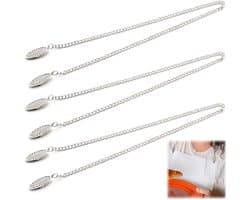 Dailygoods- Servettenklemmen 3 Stuks - Roestvrij Staal - Metalen Servetketting - Kleding Bescherming - Stevige Klemmen - Duurzaam Materiaal - Slabbetje
