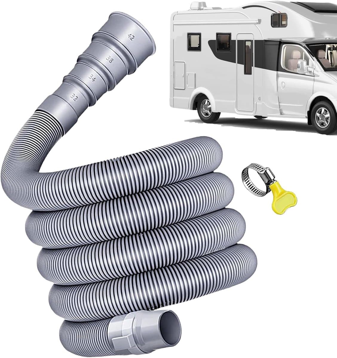 Afvalwaterslang Camper - Vuilwaterslang Caravan - Reizen en Kamperen - Verstelbare Lengte - 3 tot 5 Meter - Multicolor — afbeelding 1