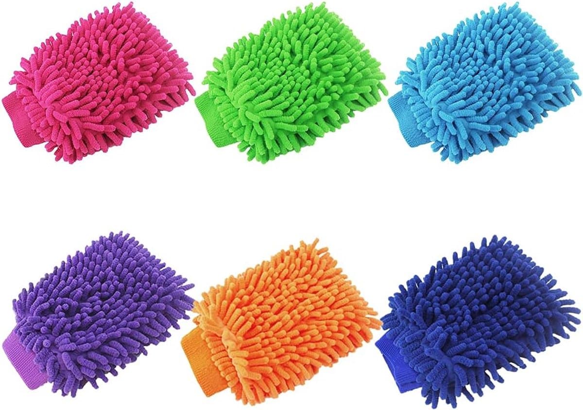 Autowashandschoenen, Auto Washandschoenen Microvezel, Zachte Koraal Autowashandschoen, Chenille Handschoen, voor Autowassen Nudel, Washandschoen Polijster Auto Motorfiets — afbeelding 1