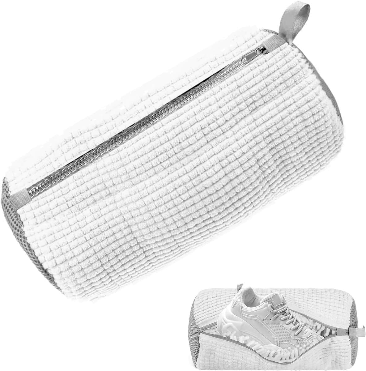 Waszak voor schoenen - set van 2 waszakken voor in de wasmachine met rits, chenille waszakken voor delicate schoenen en kleding — afbeelding 1
