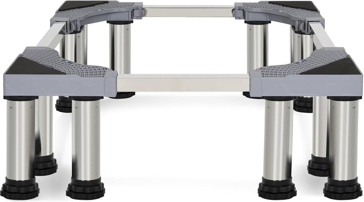 Wasmachine verhoger - Onderstel met 12 zware lasten - Hoogte 237 tot 264 cm - Uitschuifbare sokkel - Platform voor wasmachine en droger - Koelkast - Houdt tot 300 kg Wasmachine verhoger — afbeelding 1