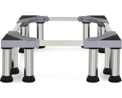 Wasmachine verhoger - Onderstel met 12 zware lasten - Hoogte 237 tot 264 cm - Uitschuifbare sokkel - Platform voor wasmachine en droger - Koelkast - Houdt tot 300 kg Wasmachine verhoger