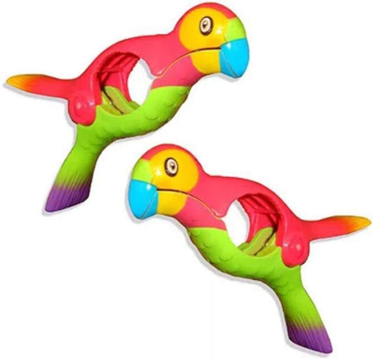 Strandstoel Handdoek Clips - Wasknijpers Papegaai - Handdoeken Bevestigen - Duurzaam Kunststof Ontwerp - 12 x 6.5 x 7 cm — afbeelding 1