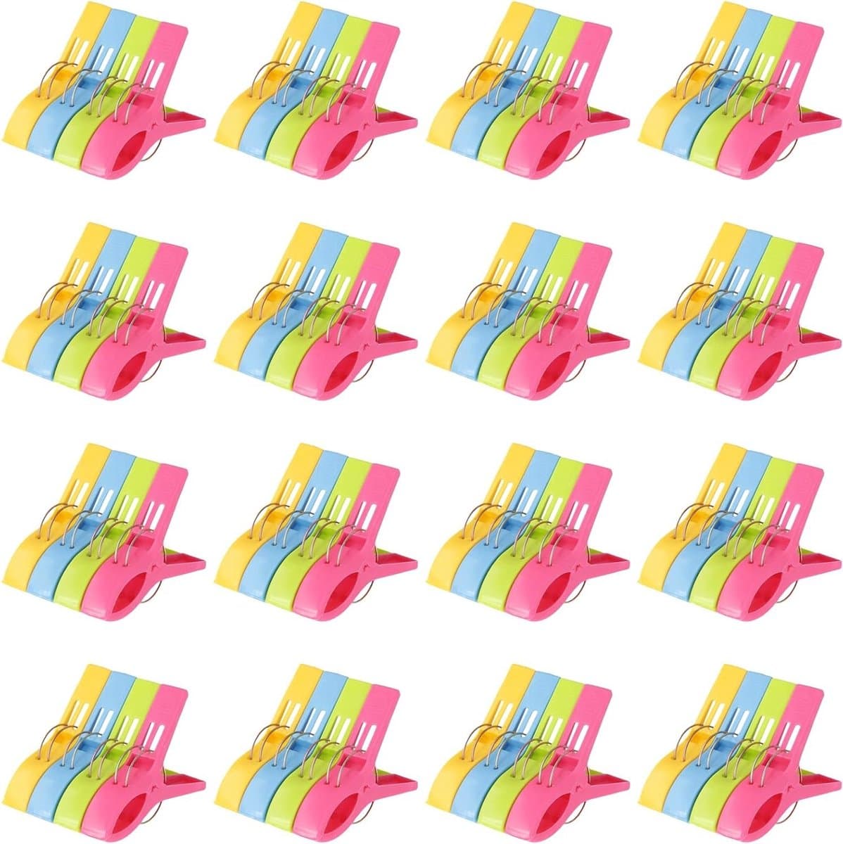 Grote Plastic Wasknijpers voor Handdoeken en Kleding - 64 Stuks, Ideaal voor Strand en Buitengebruik, 12.5x7.3x2.3cm — afbeelding 1