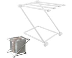 Allecto - Vouwbaar Dishcloth Droogrek - Z-Vorm Towel Rack voor Keuken - Grijs - Ruimtebesparend - Ideaal voor handdoeken - Multifunctioneel - Gesch...