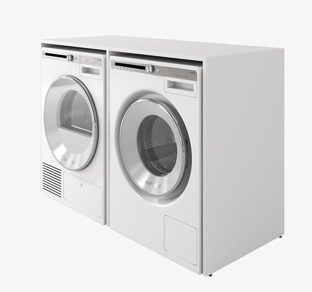 Wasmachinekast - Badkamerkast Opbouw - Ruimte Organiseren - Modulaire Constructie - 130 cm Breed - Mat Wit — afbeelding 1