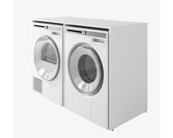 Wasmachinekast - Badkamerkast Opbouw - Ruimte Organiseren - Modulaire Constructie - 130 cm Breed - Mat Wit