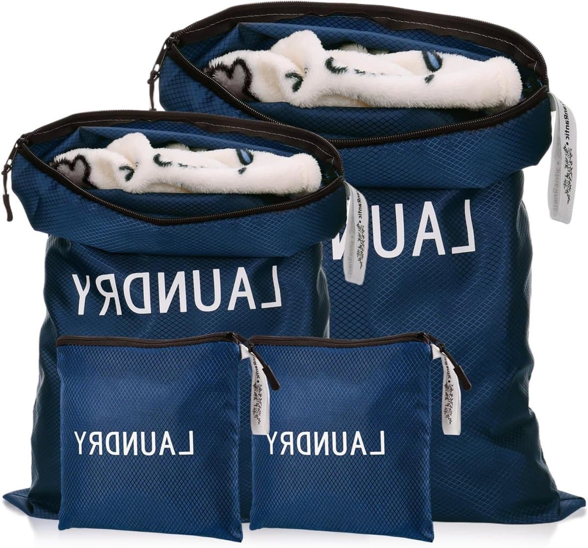 Waterdichte waszakken voor reizen - 4 stuks, opvouwbare tas voor vuile kleding, ideaal voor zwemmen, yoga en sportactiviteiten, beschikbaar in 3 maten (blauw) — afbeelding 1