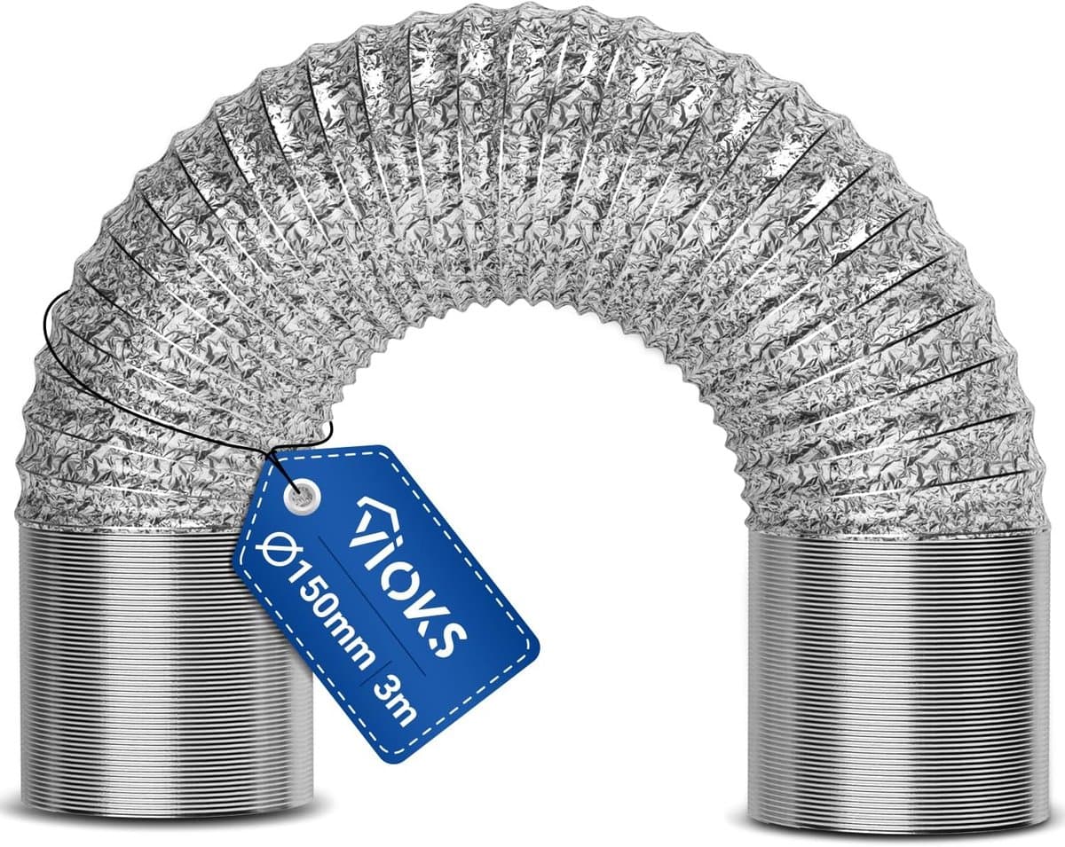 Flexibele Aluminium Buis - Afvoerslang Droger - Ventilatie Reparatie - Corrosiebestendige Stalen Spiraal - 2 Meter - Aluminium — afbeelding 1