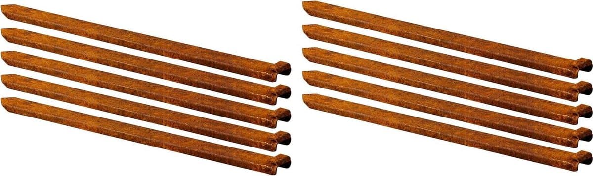Grondankers Gazonranden - Bodemharingen Tuinranden - Tuin Afbakenen - Verzinkt Staal - 45 cm - Corten — afbeelding 1