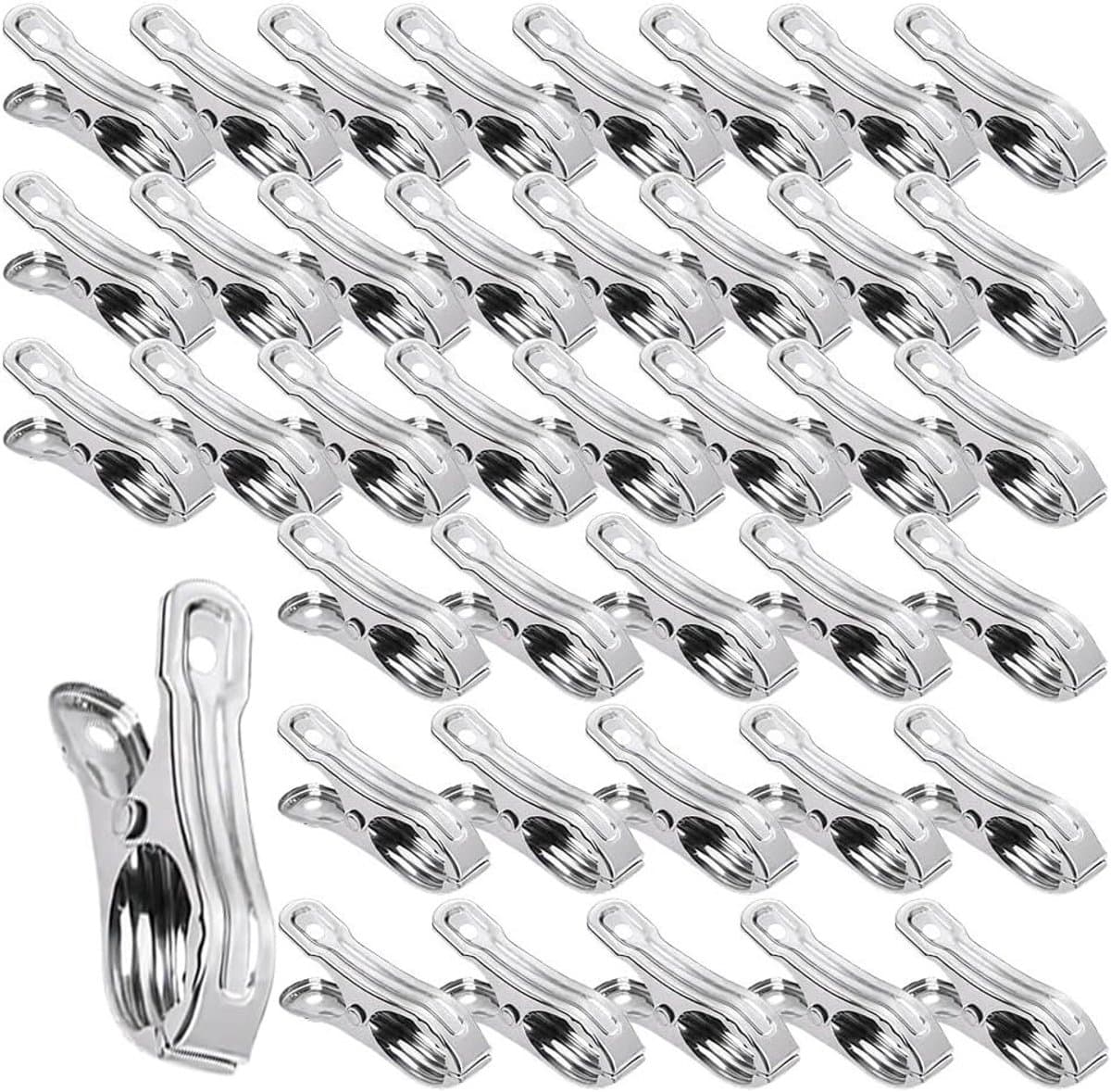 40 Stuks RVS Wasknijpers, Handige Clips voor Strandhanddoeken, Kleding en Sokken, Duurzame Towel Clamps voor Strandstoelen en Badhanddoeken — afbeelding 1