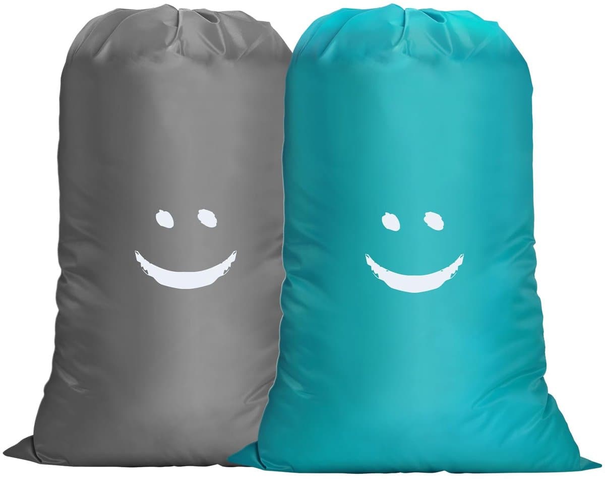 Dailygoody - Waszak voor op reis - Waterdichte waszak - Grote capaciteit - Blauw + grijs - Opbergtas voor vuile was - Geschikt voor kleding en schoenen — afbeelding 1