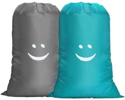 Dailygoody - Waszak voor op reis - Waterdichte waszak - Grote capaciteit - Blauw + grijs - Opbergtas voor vuile was - Geschikt voor kleding en schoenen