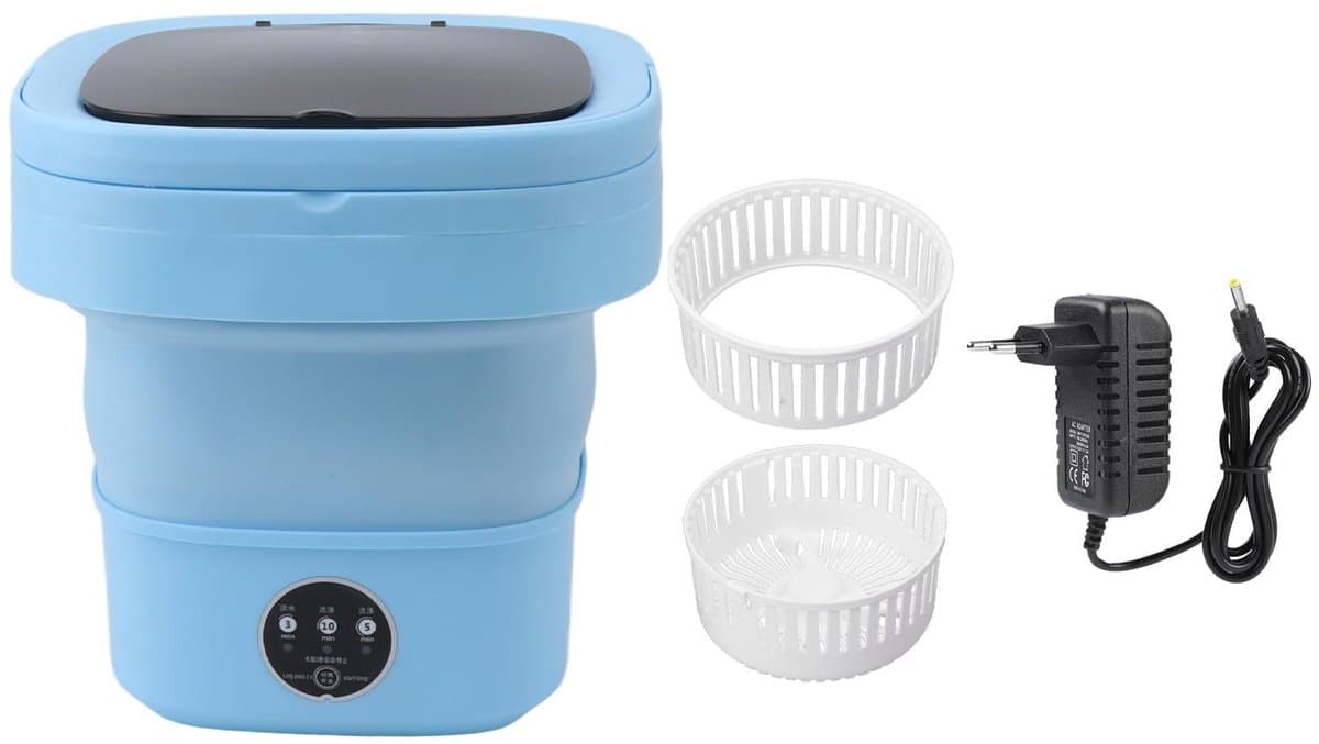 Store_9 - Kleine Opvouwbare Wasmachine - Draagbare Emmer - Multifunctioneel - Blauw - Mini Wasmachine - Geschikt voor Ondergoed en Sokken - Compact... — afbeelding 1