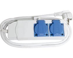 Wasmachine/droger stekkerdoos 2-voudig - 3x1.5mm - 1.5 meter