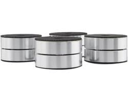 Luidspreker Isolatie Voetjes - Vibratie Dempers - Audio Verbetering - Aluminium Constructie - 40 x 23mm - Zilver