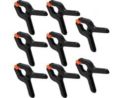 Ibenzoa® Universele Zwarte Nylon Veerklemmen Set van 8 voor Creatieve Projecten en Fotostudio's