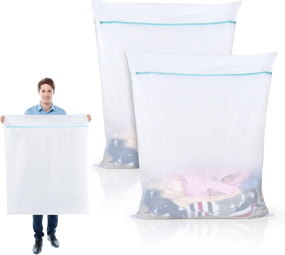Waszakken XXL 90 x 110 cm - Ideaal voor Beddengoed, Kleding en Delicate Was — afbeelding 1