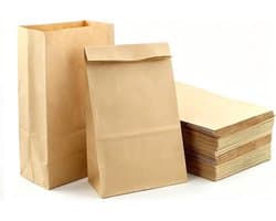 Papieren zakken - Bruin - 24 x 13 x 8 cm - Robuust Kraftpapier - Voor Cadeaus en Voedsel