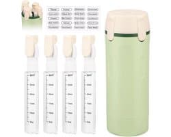 4-in-1 Reisflessen voor Toiletartikelen, Lekvrije 4-in-1 Reisdispenserfles met 4 Navulbare Knijpflesjes met Pompje Erin voor Shampoo Lotion Conditioner Crème