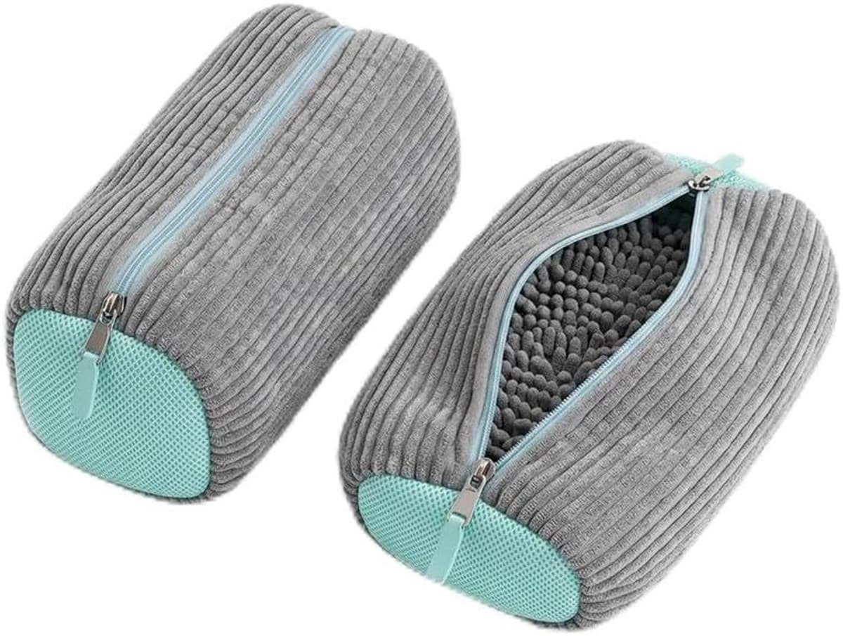 Waszak voor Schoenen, 2 Stuks, Wasmachine Bestendig, Sneakers, Sportschoenen, Herbruikbaar, Met Verborgen Rits, 39 x 19 cm, Grijs — afbeelding 1