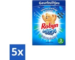 5 x Robijn - Intense - Geurbuiltjes - Langdurige Geur - Intense Frisheid - 3 Geurbuiltjes - Voordeelverpakking - 5 stuks