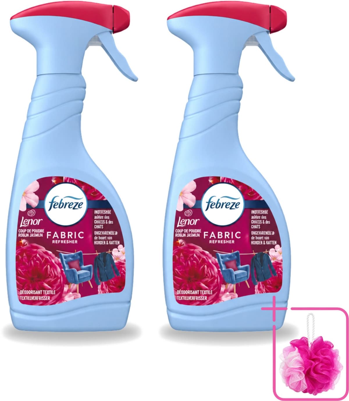 2 x Febreze – Textielspray – Robijn Jasmijn – 500 ml - Bulkverpakking - Textielverfrisser - Textielgeur — afbeelding 1