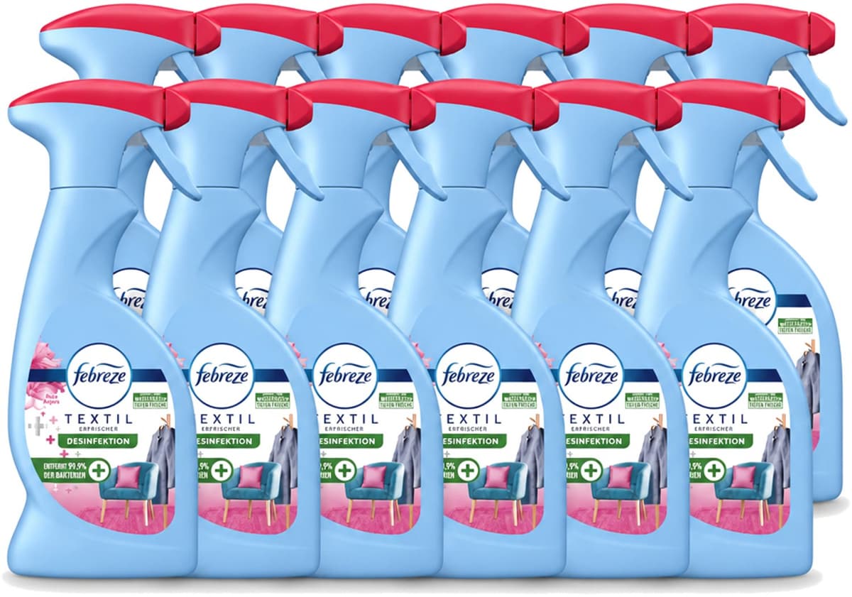 12 x Febreze – Textielspray – Roze Anjers – 375 ml - Voordeelverpakking - 12 stuks — afbeelding 1