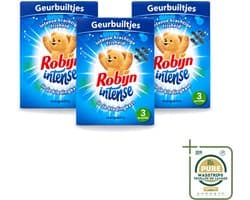 3 x Robijn - Intense - Geurbuiltjes - Langdurige Geur - Intense Frisheid - 3 Geurbuiltjes - Wasstrips - Geur In Kleding - Langdurige Geur - Frisse Geur - Geurbuiltjes - Kledingkast Geur
